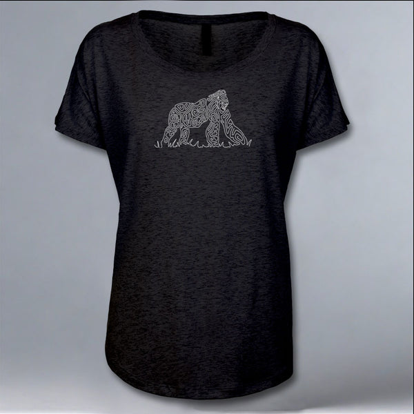 Gorilla Doctors - Ladies Triblend Dolman - Vintage Black