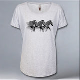 Grevy's Zebra Trust - Ladies Triblend Dolman - Heather White