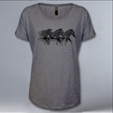 Grevy's Zebra Trust - Ladies Triblend Dolman - Graphite Heather
