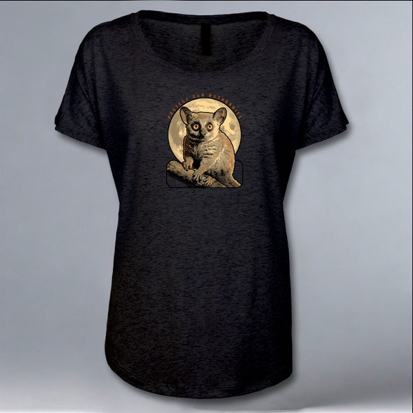 Protect Our Bushbabies - Ladies Triblend Dolman - Vintage Black
