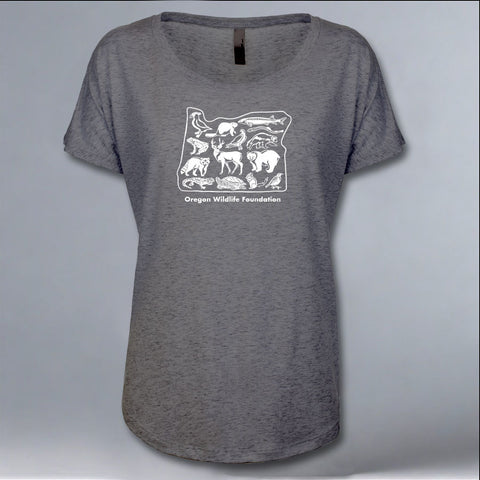 Oregon Wildlife Foundation - Ladies Triblend Dolman - Premium Heather