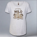Project Coyote - Ladies Triblend Dolman - Heather White