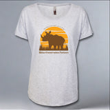 Rhino Conservation Partners - Ladies Triblend Dolman - Heather White