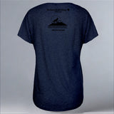 Rocky Mountain Wolf Project - Ladies Triblend Dolman - Vintage Heather Navy