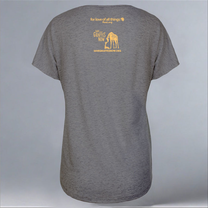 Save Giraffes Now - Ladies Triblend Dolman - Graphite Heather