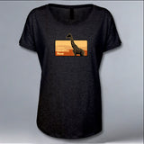 Save Giraffes Now - Ladies Triblend Dolman - Vintage Black