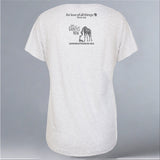 Save Giraffes Now - Ladies Triblend Dolman - Heather White