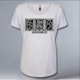 Save Giraffes Now - Ladies Triblend Dolman - Heather White