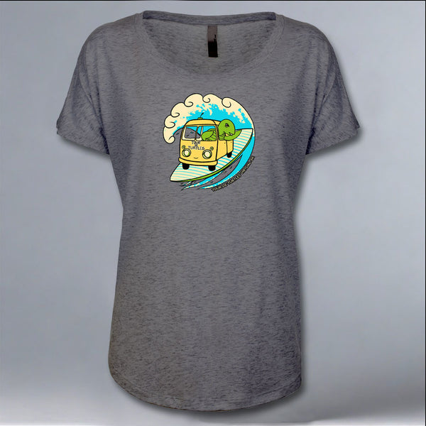 Tour de Turtles - Ladies Triblend Dolman - Graphite Heather