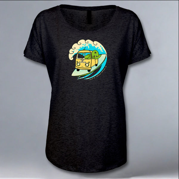 Tour de Turtles - Ladies Triblend Dolman - Vintage Black