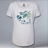 Tour de Turtles - Ladies Triblend Dolman - Heather White