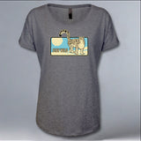 Snow Leopard Trust - Ladies Triblend Dolman - Graphite Heather