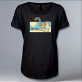 Snow Leopard Trust - Ladies Triblend Dolman - Vintage Black