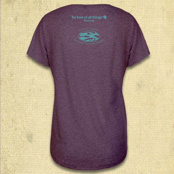 TIRN - Ladies Triblend Dolman - Vintage Purple