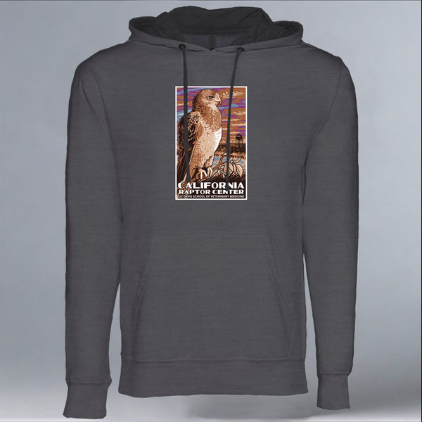 California Raptor Center - Midweight French Terry Pullover Hoody - Heavy Metal