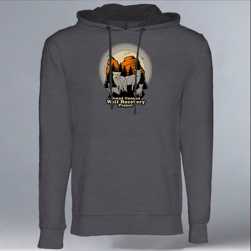 Grand Canyon Wolf Recovery Project - Midweight French Terry Pullover Hoody - Heavy Metal