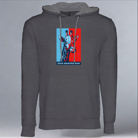 Save Giraffes Now - Midweight French Terry Pullover Hoody - Heavy Metal