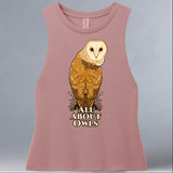 All About Owls - Allmade® Women's ECO-FRIENDLY Tri-Blend Muscle tank - Desert Rose