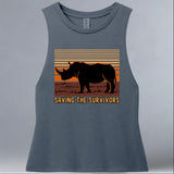 Saving the Survivors - Allmade® Women's ECO-FRIENDLY Tri-Blend Muscle tank - Rebel Blue