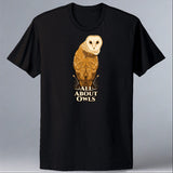 All About Owls - 100% ORGANIC Adult Allmade® Tee - Deep Black