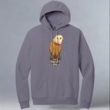 All About Owls - Allmade® Unisex ORGANIC CVC Fleece Pullover Hoodie - Cosmic Purple
