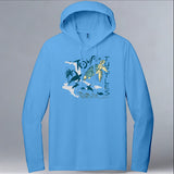 Tour de Turtles - Allmade® Unisex ECO-BLEND Hoodie Tee - Azure Blue