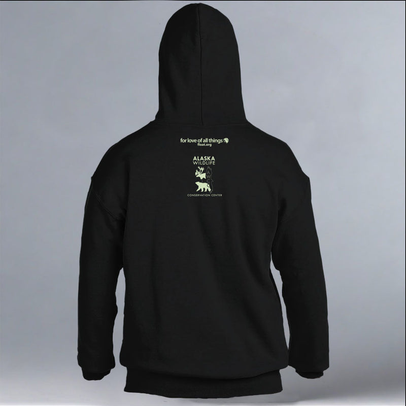 Alaska Wildlife Conservation Center - Gildan Adult Heavy Blend™ 8 oz., 50/50 Hooded Sweatshirt - Black