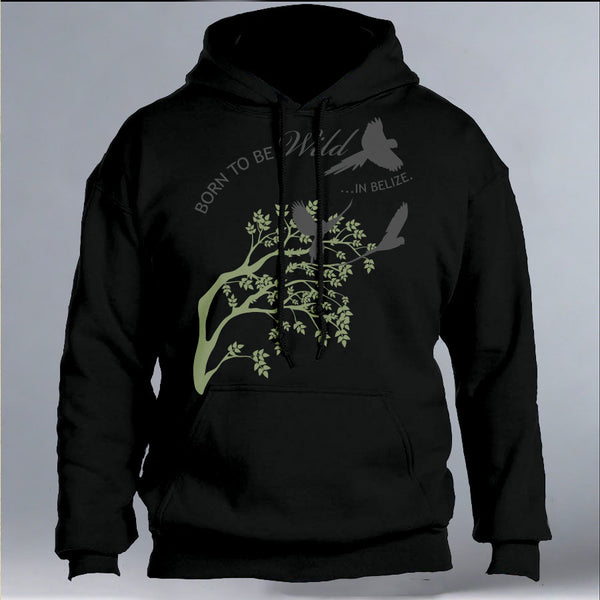 Belize Bird Rescue - Gildan Adult Heavy Blend™ 8 oz., 50/50 Hooded Sweatshirt - Black