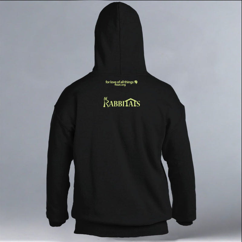 Rabbitats - Gildan Adult Heavy Blend™ 8 oz., 50/50 Hooded Sweatshirt - Black