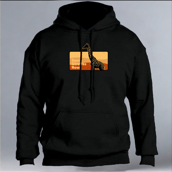 Save Giraffes Now - Gildan Adult Heavy Blend™ 8 oz., 50/50 Hooded Sweatshirt - Black