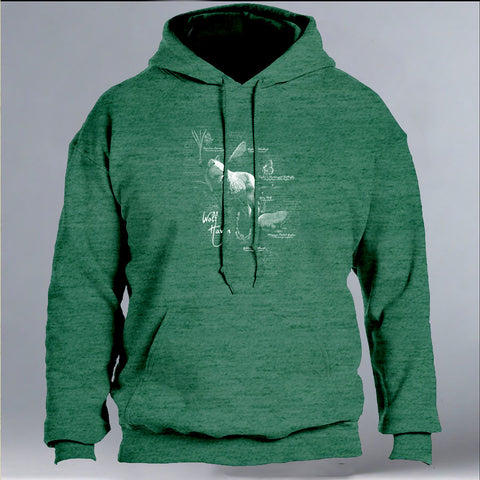 Wolf Haven - Gildan Adult Heavy Blend™ 8 oz., 50/50 Hooded Sweatshirt - Heather Sport Dark Green