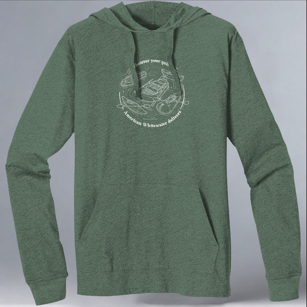 American Whitewater - EcoBlend Hooded Tee - Asparagus