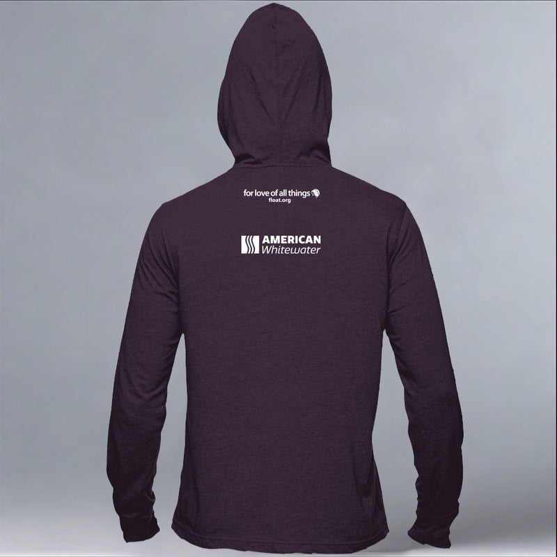 American Whitewater - EcoBlend Hooded Tee - Eggplant