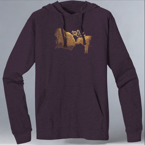 Buffalo Field Campaign - EcoBlend Hooded Tee - Eggplant
