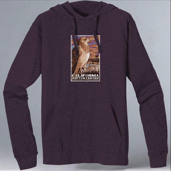California Raptor Center - EcoBlend Hooded Tee - Eggplant