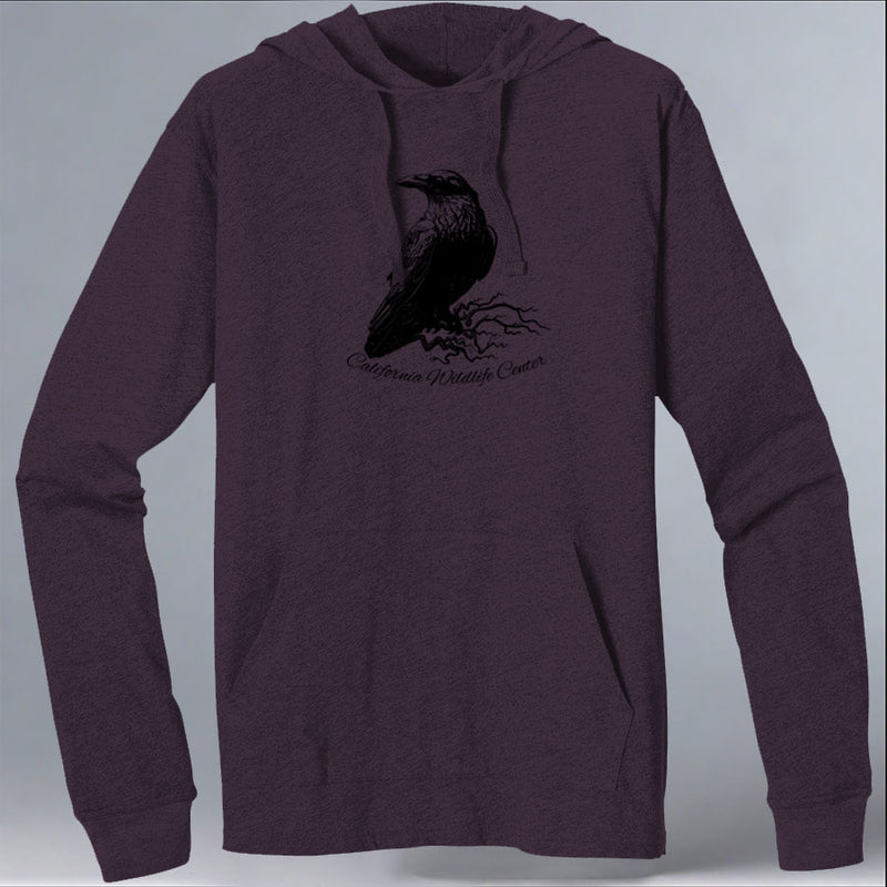 California Wildlife Center - EcoBlend Hooded Tee - Eggplant