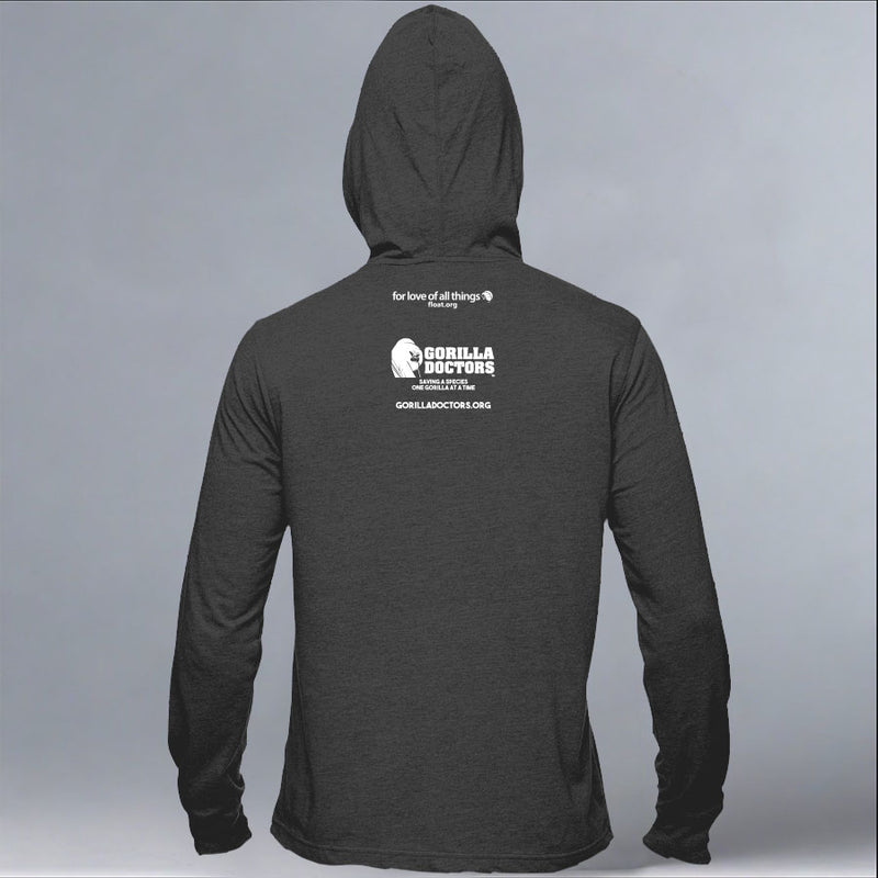 Gorilla Doctors - EcoBlend Hooded Tee - Charcoal