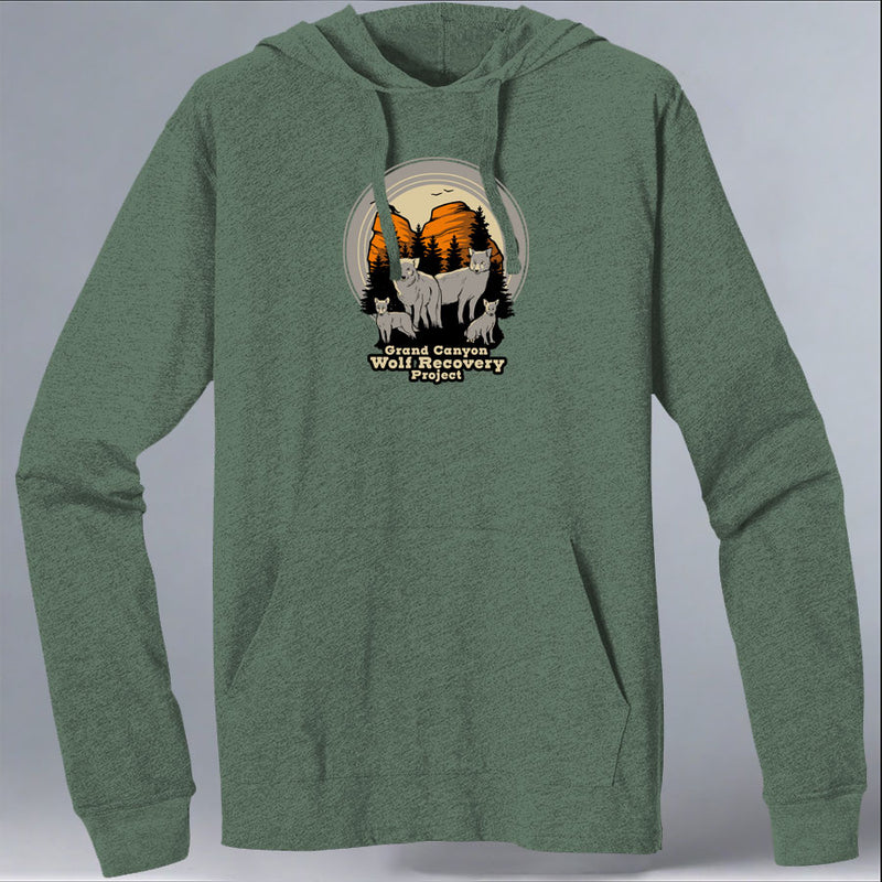 Grand Canyon Wolf Recovery Project - EcoBlend Hooded Tee - Asparagus