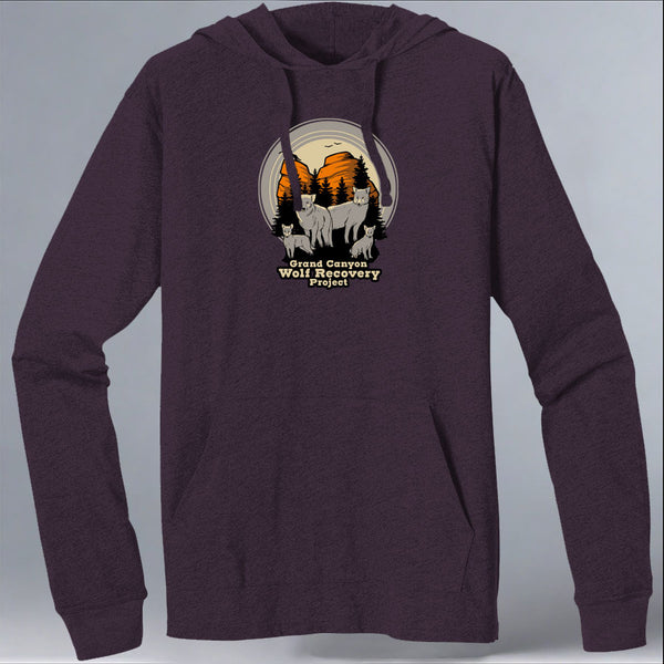 Grand Canyon Wolf Recovery Project - EcoBlend Hooded Tee - Eggplant