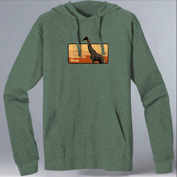 Save Giraffes Now - EcoBlend Hooded Tee - Asparagus