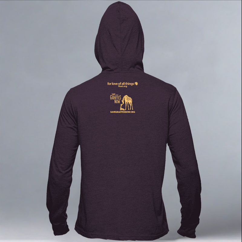Save Giraffes Now - EcoBlend Hooded Tee - Eggplant