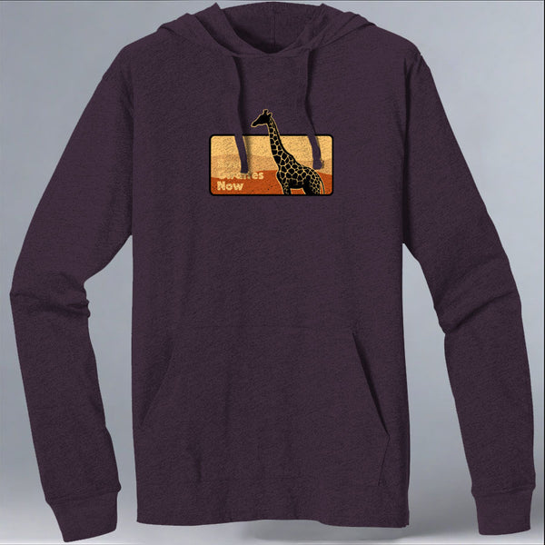 Save Giraffes Now - EcoBlend Hooded Tee - Eggplant