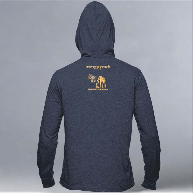 Save Giraffes Now - EcoBlend Hooded Tee - Water