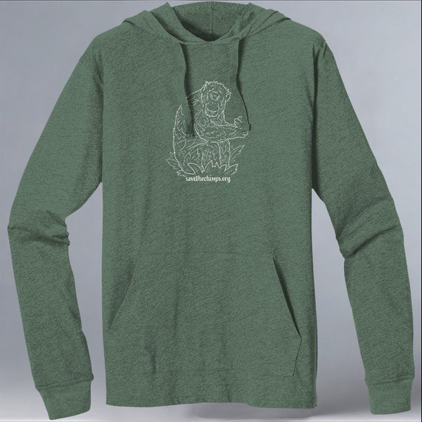 Save the Chimps - EcoBlend Hooded Tee - Asparagus