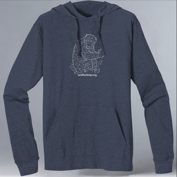 Save the Chimps - EcoBlend Hooded Tee - Water