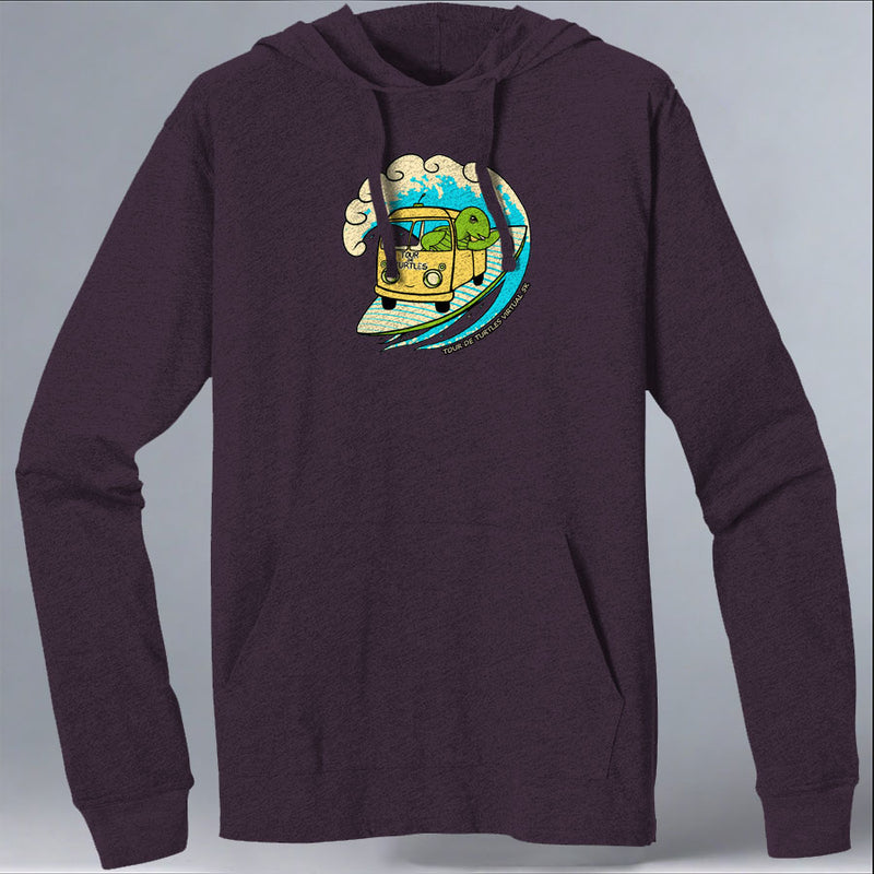 Tour de Turtles - EcoBlend Hooded Tee - Eggplant