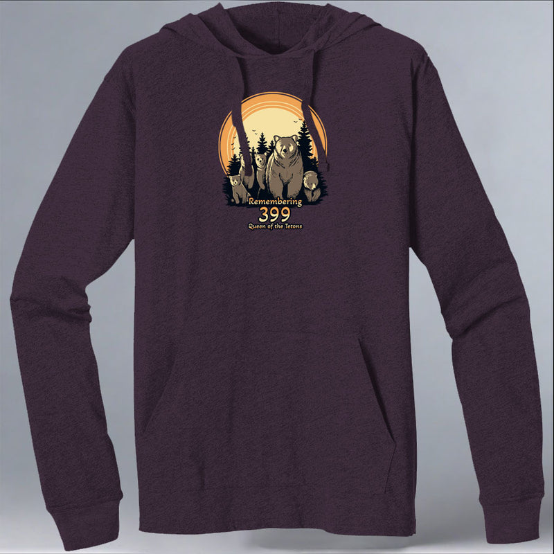 Queen of the Tetons - EcoBlend Hooded Tee - Eggplant