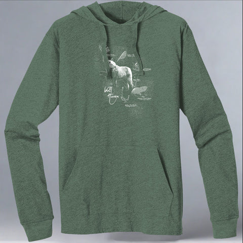 Wolf Haven - EcoBlend Hooded Tee - Asparagus