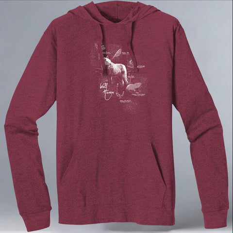 Wolf Haven - EcoBlend Hooded Tee - Berry