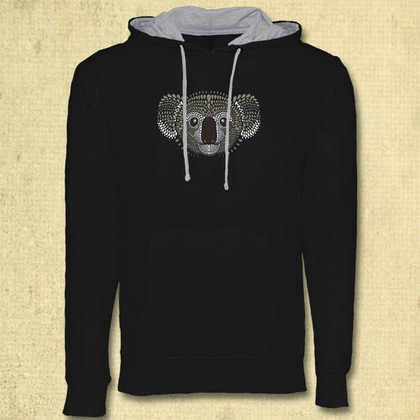 Fully Koalafied - Midweight French Terry Pullover Hoody - Black w/ Heather Gray